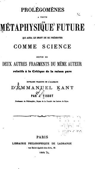 Emmanuel Kant: Prolégomènes