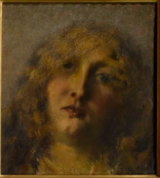 Giovanni Segantini: Segantini - Giovane donna bionda ( Ritratto della moglie Bice ), 1878, GAM 1693