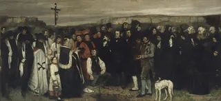 Gustave Courbet: Ein Begräbnis in Ornans Alternative(r) Titel: Painting of Human Figures, the History of a Burial at Ornans Un enterrement à Ornans, dit aussi Tableau de figures humaines, historique d'un enterrement à Ornans