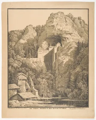 Karl Friedrich Schinkel: Das Schloss Prediama in Crein XII Stund: von Triest