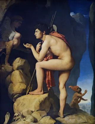 Jean-Auguste-Dominique Ingres: Französisch: Œdipe explique l'énigme du sphinx Ödipus und die Sphinxtitle QS:P1476,fr:"Œdipe explique l'énigme du sphinx "label QS:Lfr,"Œdipe explique l'énigme du sphinx "label QS:Lit,"Edipo e la Sfinge"label QS:Lhr,"Edip i Sfinga"label QS:Lru,"Эдип и Сфинкс"label QS:Lde,"Ödipus und die Sphinx"label QS:Lpt,"Édipo e a Esfinge"label QS:Lga,"Œdipe explique l'énigme du sphinx"label QS:Lhy,"Էդիպոս և Սփինքս"label QS:Lsl,"Ojdip in Sfinga"label QS:Lja,"