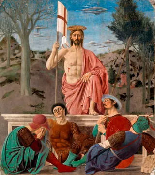 Piero della Francesca: Auferstehung Jesu Christi label QS:Lit,"Resurrezione di Gesù Cristo" label QS:Lhu,"Jézus feltámadása" label QS:Lru,"Воскресение Иисуса Христа" label QS:Lde,"Auferstehung Jesu Christi" label QS:Lpt,"A Ressurreição de Jesus Cristo" label QS:Lsl,"Kristusovo vstajenje" label QS:Lpl,"Zmartwychwstanie Jezusa Chrystusa" label QS:Lnl,"De wederopstanding van Christus" label QS:Les,"Resurrección de Cristo" label QS:Lfr,"La Résurrection du Christ" label QS:Lmk,"Во