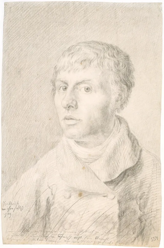 Caspar David Friedrich: Selbstbildnis title QS:P1476,de:"Selbstbildnis "label QS:Lde,"Selbstbildnis "label QS:Lfr,"Autoportrait"label QS:Lpt,"Autorretrato"label QS:Len,"Self-portrait"label QS:Lnb,"Selvportrett"label QS:Lda,"Selvportræt"