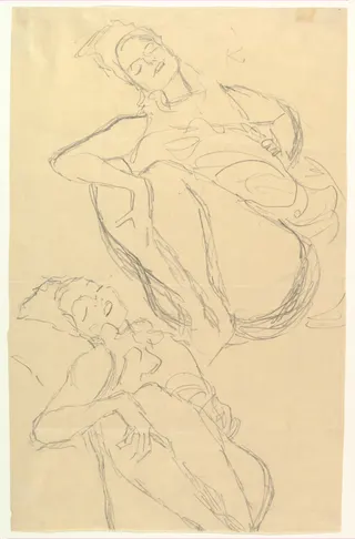 Gustav Klimt: Two Studies for a Crouching Woman