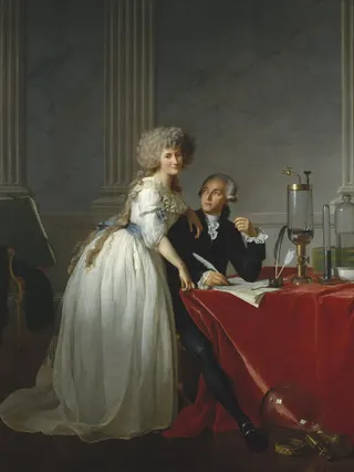 Jacques-Louis David: Portrait of Monsieur de Lavoisier and his Wife, chemist Marie-Anne Pierrette Paulze