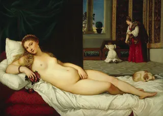 Tizian: Italienisch: Venere di Urbino Venus von Urbinotitle QS:P1476,it:"Venere di Urbino "label QS:Lit,"Venere di Urbino "label QS:Les,"Venus de Urbino"label QS:Lhu,"Urbinói Vénusz"label QS:Leu,"Urbinoko Venus"label QS:Lru,"Венера Урбинская"label QS:Lde,"Venus von Urbino"label QS:Lbe,"Венера Урбінская"label QS:Lfa,"ونوس اوربینو"label QS:Lbg,"Венера Урбинска"label QS:Lda,"Venus fra Urbino"label QS:Ltr,"Urbino Venüsü"label QS:Lja,"ウルビーノのヴィーナス"label QS:Lsk,"Urbinská Venuša"labe
