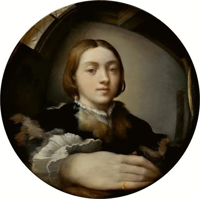 Parmigianino: Selbstbildnis im Konvexspiegel title QS:P1476,de:"Selbstbildnis im Konvexspiegel "label QS:Lde,"Selbstbildnis im Konvexspiegel "label QS:Les,"Autorretrato en un espejo convexo"label QS:Lhu,"Önarckép"label QS:Leu,"Autorretratua ispilu konbexuan"label QS:Lca,"Autoretrat en un mirall convex"label QS:Lcy,"Hunanbortread"label QS:Lbe,"Аўтапартрэт"label QS:Lfa,"پرتره ای از خود در آینه محدب"label QS:Lzh,"自画像"label QS:Lda,"Selvportræt"label QS:Lpnb,"محدب آئینہ وچ ذاتی عک