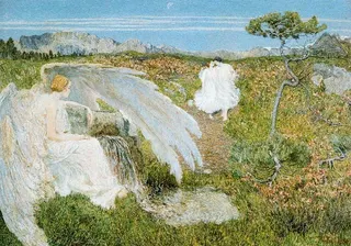 Giovanni Segantini: Giovanni Segantgini - Love at the Fountain of Life