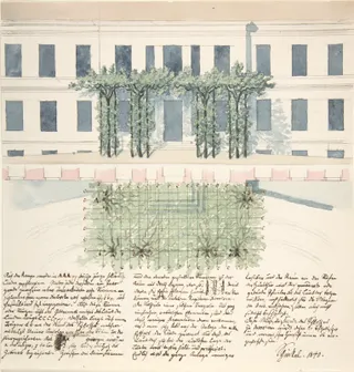 Karl Friedrich Schinkel: Elevation and Plan of the Façade of a Building