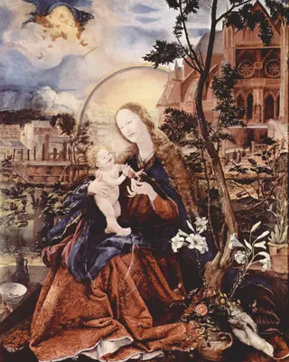 Matthias Grünewald: Aschaffenburger Altar, Mitteltafel: Maria mit Kind (Stuppacher-Madonna)