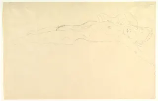 Gustav Klimt: Reclining Nude with Outstretched Left Arm