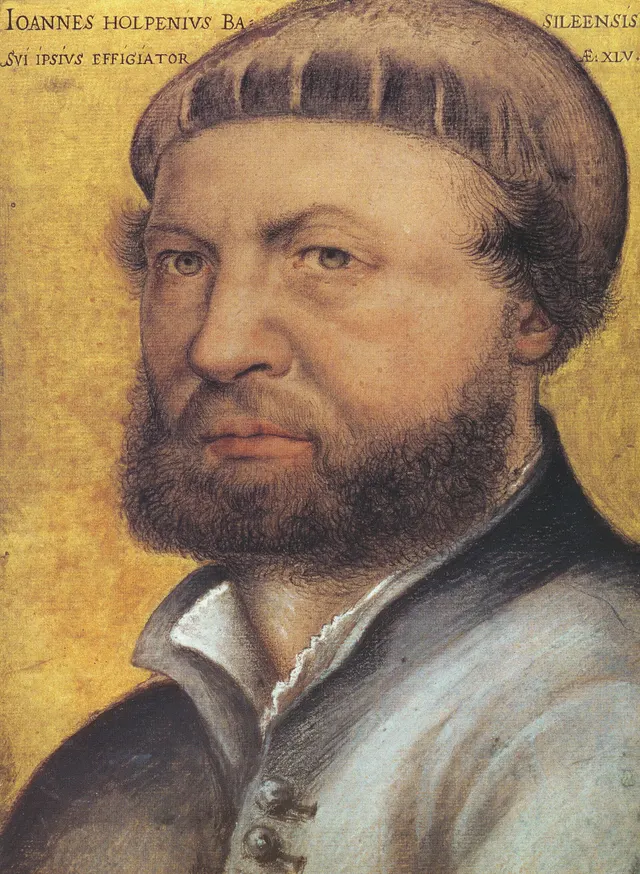 Hans Holbein der Jüngere: Italienisch: Autoritratto Selbstporträttitle QS:P1476,it:"Autoritratto "label QS:Lit,"Autoritratto "label QS:Les,"Autorretrato"label QS:Lhu,"Önarckép"label QS:Lca,"Autoretrat"label QS:Lcy,"Hunanbortread"label QS:Lga,"féinphortráid"label QS:Lfa,"چهرهٔ خود"label QS:Lzh,"自画像"label QS:Lda,"Selvportræt"label QS:Lro,"Autoportret"label QS:Lja,"自画像 (ホルバイン)"label QS:Larz,"تصوير شخصى (هانس هولباين الابن)"label QS:Luk,"Автопортрет (Гольбейн Молодший)"label QS:L