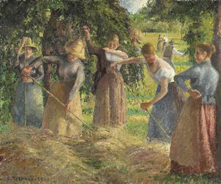 Camille Pissarro: Französisch: Fenaison à Éragny Heuernte in Éragnytitle QS:P1476,fr:"Fenaison à Éragny"label QS:Lfr,"Fenaison à Éragny"label QS:Len,"Hay Harvest at Éragny"