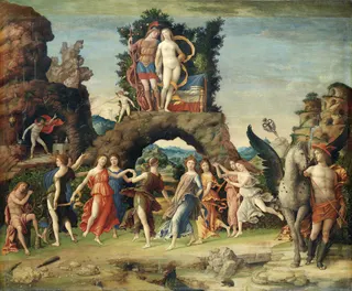 Andrea Mantegna: Italienisch: Parnaso Der Parnaßlabel QS:Lfr,"La Parnasse"label QS:Lde,"Der Parnaß"label QS:Len,"Parnassus"