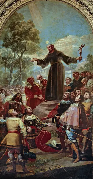 Francisco de Goya: Spanisch: San Bernardino de Siena predicando ante Alfonso V de Aragón The Sermon of Saint Bernadino of Sienatitle QS:P1476,es:"San Bernardino de Siena predicando ante Alfonso V de Aragón"label QS:Les,"San Bernardino de Siena predicando ante Alfonso V de Aragón"label QS:Len,"The Sermon of Saint Bernadino of Siena"