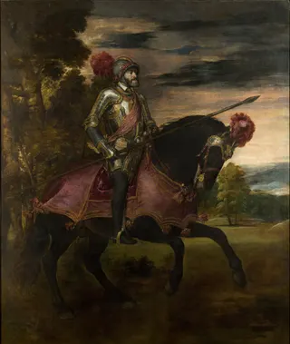 Tizian: Spanisch: Carlos V en la batalla de Mühlberg Kaiser Karl V. nach der Schlacht bei Mühlberglabel QS:Les,"Carlos V en la batalla de Mühlberg"label QS:Leu,"Karlos V.a Mühlbergen"label QS:Lru,"Конный портрет Карла V"label QS:Lde,"Kaiser Karl V. nach der Schlacht bei Mühlberg"label QS:Lsk,"Jazdecký portrét Karola V."label QS:Leo,"Karlo la 5-a surĉevale en Mühlberg"label QS:Lcs,"Jezdecký portrét Karla V."label QS:Lit,"Ritratto di Carlo V a cavallo"label QS:Lfr,"Charles Quin