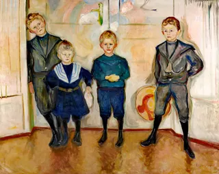 Edvard Munch: Lindes Söhne title QS:P1476,de:"Lindes Söhne "label QS:Lde,"Lindes Söhne "label QS:Lsl,"Sinovi dr. Lindeja"label QS:Lfr,"Les Fils du Dr. Linde"label QS:Lnb,"Dr. Lindes sønner"label QS:Lavk,"Nazbeikyeeem ke Linde yasa (trutca ke Munch)"label QS:Lvi,"Con trai của Tiến sĩ Linde"label QS:Len,"Dr. Linde's Sons"