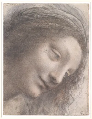 Leonardo da Vinci: The Head of the Virgin in Three-Quarter View Facing Right