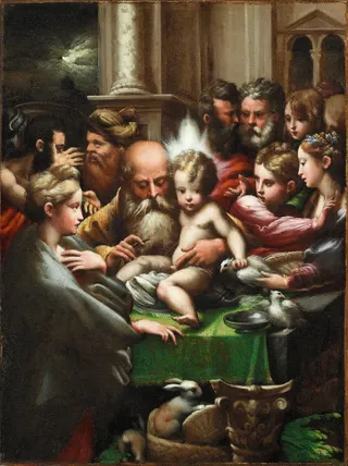Parmigianino: Englisch: The Circumcision title QS:P1476,en:"The Circumcision "label QS:Len,"The Circumcision "label QS:Les,"Circuncisión de Jesús"label QS:Lja,"キリストの割礼 (パルミジャニーノ)"label QS:Lfr,"Circoncision de Jésus"label QS:Larz,"الختان"label QS:Lml,"സർകംസിഷൻ ഓഫ് ജീസസ് (പർമിജിയാനിനോ)"label QS:Lnl,"Circumcision of Jesus"label QS:Lcs,"Circoncisione di Gesù"label QS:Lmt,"Iċ-Ċirkonċiżjoni ta' Ġesù"label QS:Lit,"Circoncisione di Gesù"label QS:Lca,"La Circumcisió"