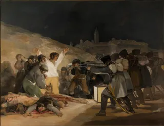 Francisco de Goya: Spanisch: El Tres de Mayo. Erschießung der Aufständischen am 3. Mai 1808 in Madridtitle QS:P1476,es:"El Tres de Mayo."label QS:Les,"El Tres de Mayo."label QS:Lfr,"Le trois mai"label QS:Len,"The Third of May"label QS:Lit,"Il 3 maggio 1808"label QS:Lde,"Erschießung der Aufständischen am 3. Mai 1808 in Madrid"